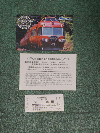 7007Fさよなら運転記念乗車証&河和駅硬券