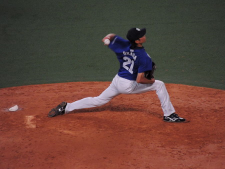 岡田俊哉投手。