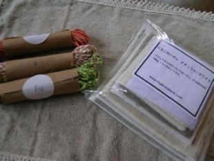 fogのリネンのハギレと太い糸